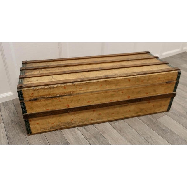 Wood Spanish Folk Art Travel Chest For Sale - Image 7 of 8