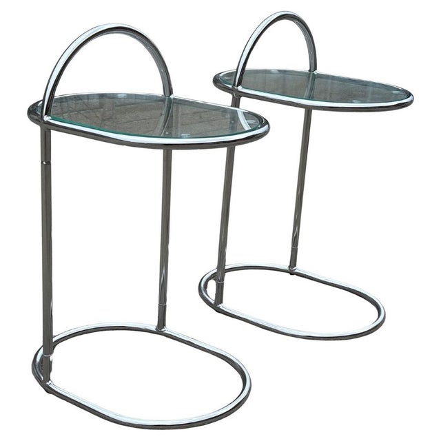 German Chrome and Glass Nightstands, 1981, Set of 2 For Sale - Image 9 of 9