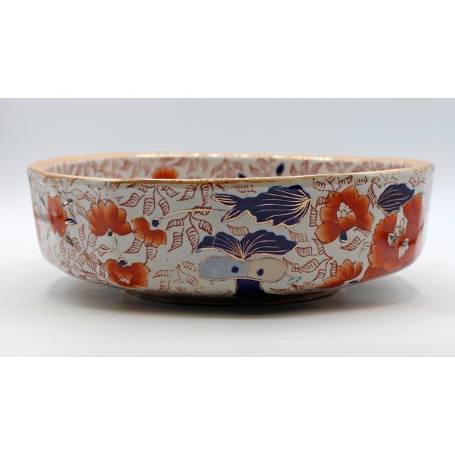 Early 20th Century Large English Mason's Ironstone Imari Influence Bowl For Sale - Image 4 of 6