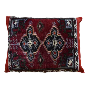 1960s Hand-Knotted Turkish Rug Pillow Cover