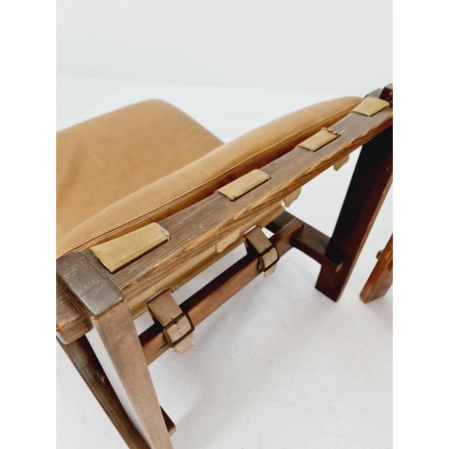 Mid-Century Modern Lounge Chair in Leather and Wood by Carl Straub, 1960s For Sale - Image 11 of 17