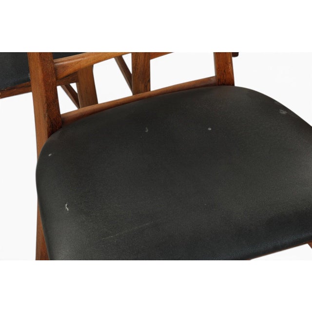 Wood Mid 20th Century Set of Six Attributed to Niels Koefoed "Lis" Ladderback Dining Chairs in Rosewood For Sale - Image 7 of 8