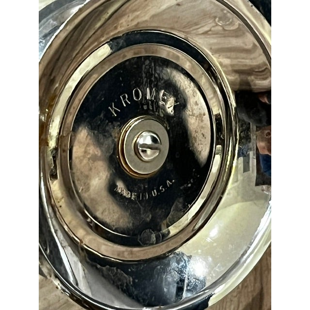 Vintage Kromex Tidbit Tray Two Tier Stainless Gold Tone Center Post For Sale - Image 10 of 14