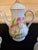 Italian Vintage Hand Painted Majolica Cantagalli Firenze Italian Coffee Pot, Sugar and Creamer and Cups and Saucers. Set of 6. Rare. For Sale - Image 3 of 11