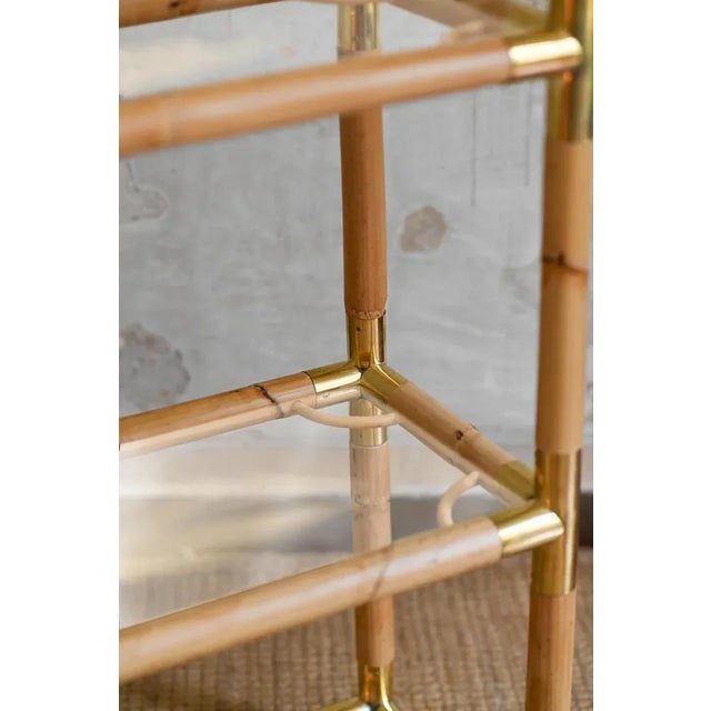 Light-Finished Bamboo Bookcases, Set of 2 For Sale - Image 3 of 6