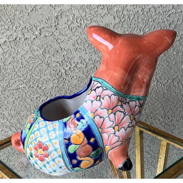 Whimsical Late 20th-Century Talavera Piglet Cachepot / Planter, Mexico For Sale - Image 4 of 12