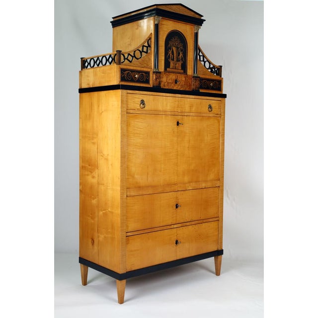 Classicist Secretaire in Maple, 181 For Sale - Image 9 of 18