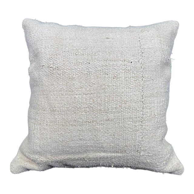Turkish Hemp Pillow Cushion Natural Beige Cushion Cover 20"x20" For Sale
