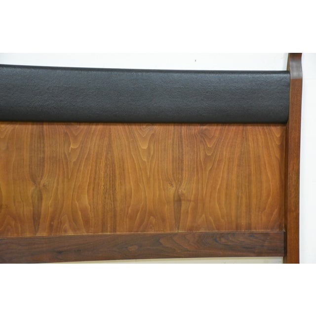 Walnut and Black Vinyl Full Headboard Chairish