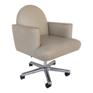 C.1980s John Hutton for Donghia "Luna" Executive Leather Business Chair For Sale