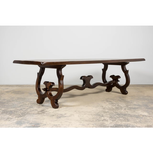 19th Century Spanish Oak Refectory Table With Monumental Trestle Base For Sale - Image 17 of 18