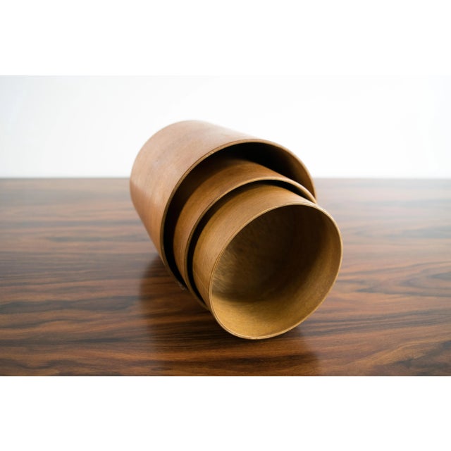 Japanese Modern Teak Nesting Containers For Sale - Image 9 of 11