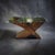 Wood 1970s Postmodern Interlocking Burl Wood X-Base Entry Table or Expandable Dining Base For Sale - Image 7 of 7