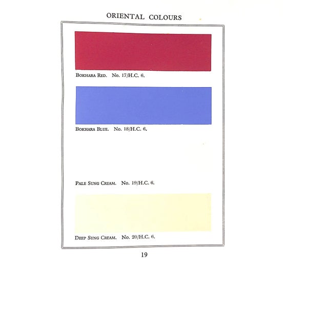 [73] pp. Containing 136 pasted-in paint swatches protected w/ tissue guards Thos. Parsons & Sons Ltd. 1961 Sixth Edition...