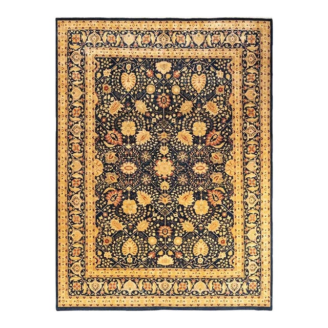 Mogul, One-of-a-Kind Hand-Knotted Area Rug in Blue, 9' 0" x 12' 1" For Sale