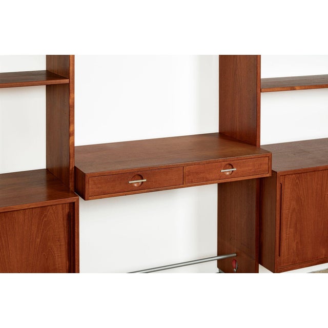 Brown Mid-Century Modern Teak Wall Unit Bookcase Ry100 by Hans Wegner for Ry Møbler, 1960s For Sale - Image 8 of 18