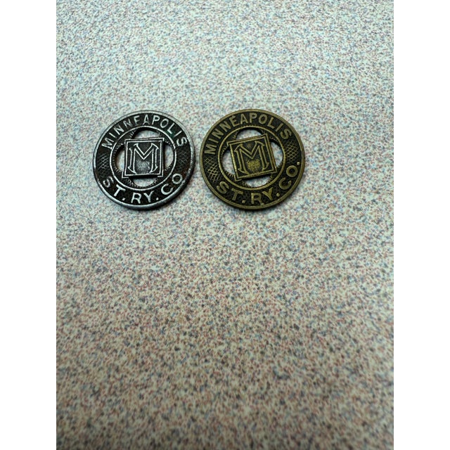 1940s Street Car Tokens Minneapolis Minnesota Street Railway Co 1940s Good for One Fare For Sale - Image 5 of 7