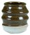 Ribbed Stoneware Vessel with Two-tone Glaze For Sale