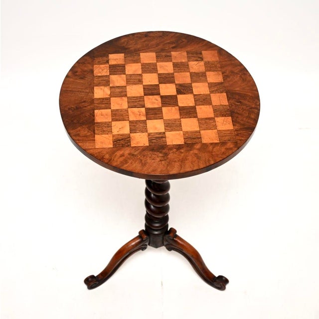 Antique William IV Inlaid Walnut Chess Table, 1830 For Sale - Image 3 of 7