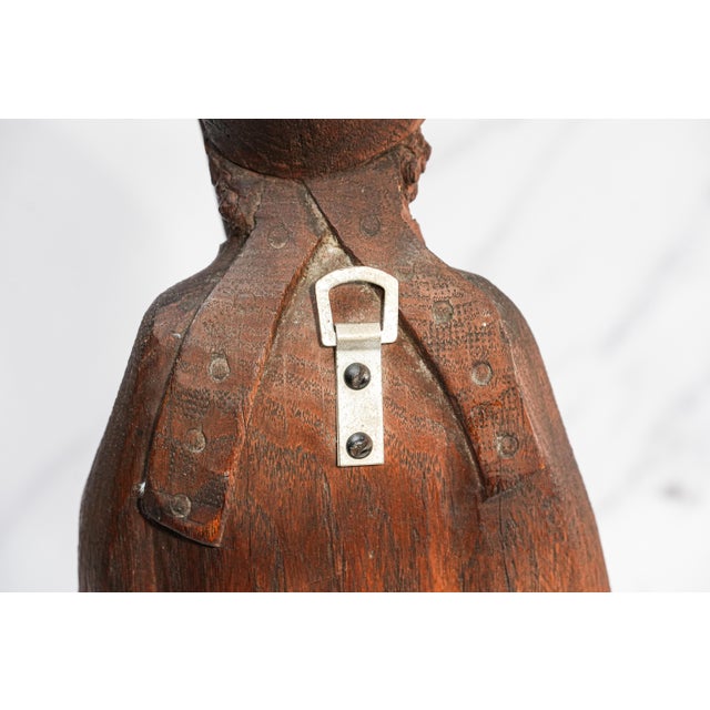 19th Century Folk Art Statue Sculpture Carved Wood Bishop Santos Style For Sale - Image 15 of 17