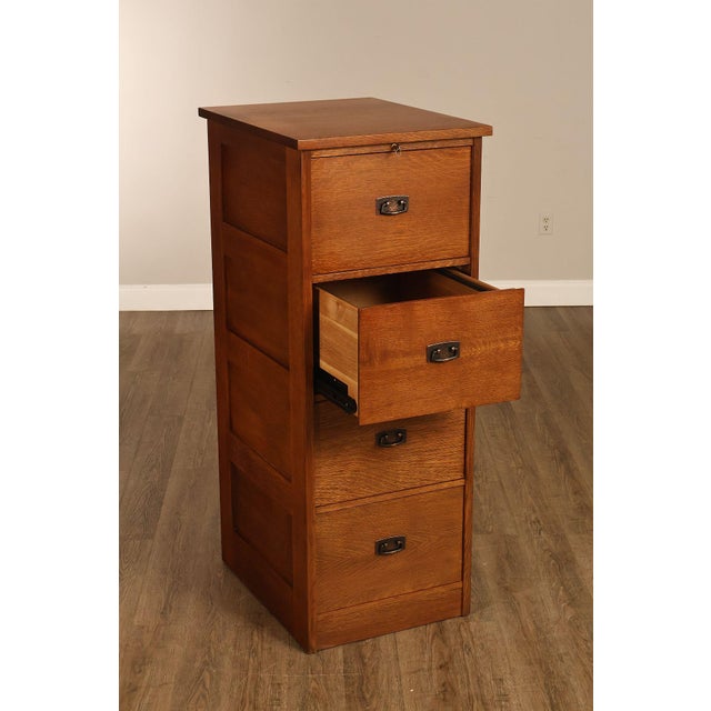 Stickley Mission Collection Oak Filing Cabinet For Sale - Image 13 of 18