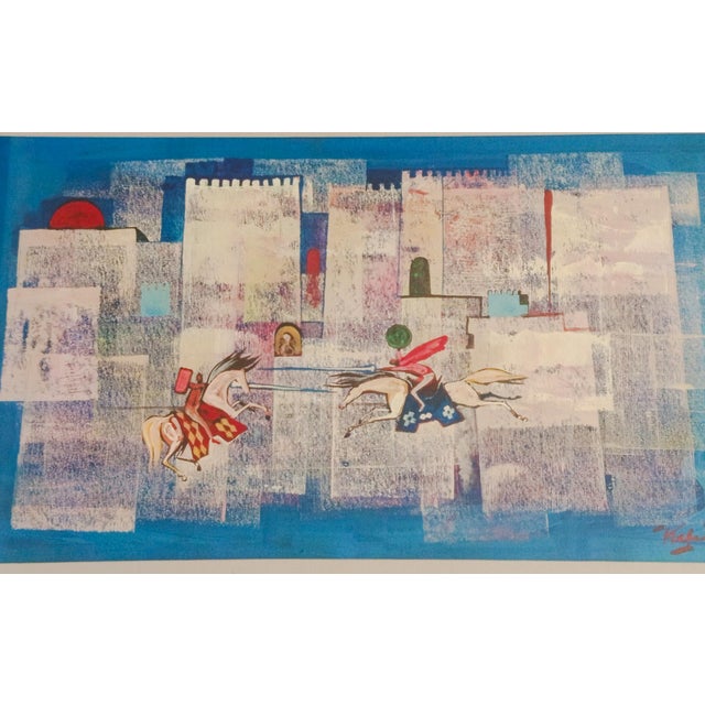 Khaled Al-Rahal, Middle Ages Scene, 1970, Oil on Canvas For Sale - Image 4 of 10