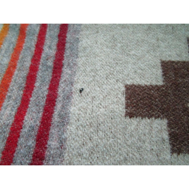 Pendleton Southwest Rock Art Petroglyph Wool Bedspread King Earth Tone Small Holes For Sale - Image 14 of 14