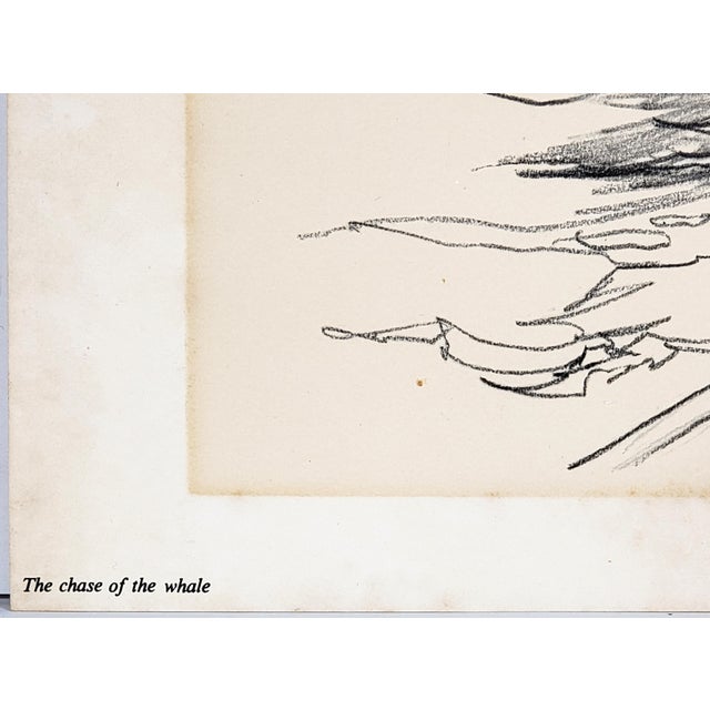 Paper Vintage Original Robert James Pailthorpe High Quality Prints of His Charcoal Drawings of Early Whaling For Sale - Image 7 of 11