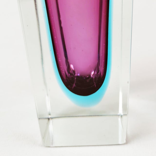 Glass Vintage Italian Murano Sommerso Vase, 1960s For Sale - Image 7 of 10