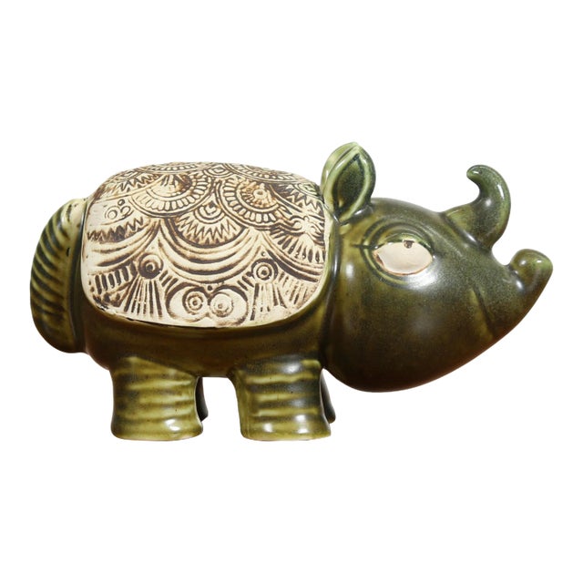 1970s Rhinoceros by Lisa Larson for Gustavsberg Sweden For Sale