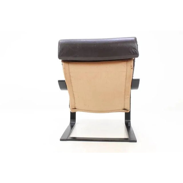 Finnish Leather Armchair, 1972 For Sale - Image 4 of 8