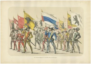 H. Jenny, March of the Confederates The United Cantons and Their Proud Banners, 1855, Print
