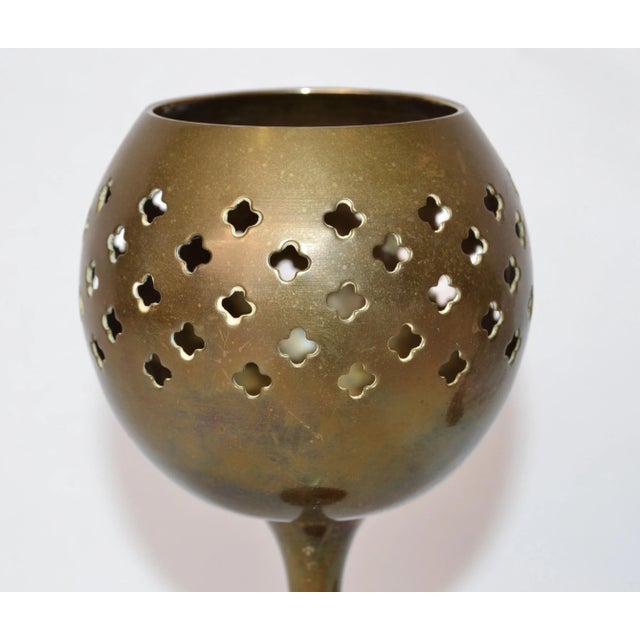 1970s Mid-Century Modern Solid Brass Nesting Candle Holders- Set of 3 For Sale In Miami - Image 6 of 12