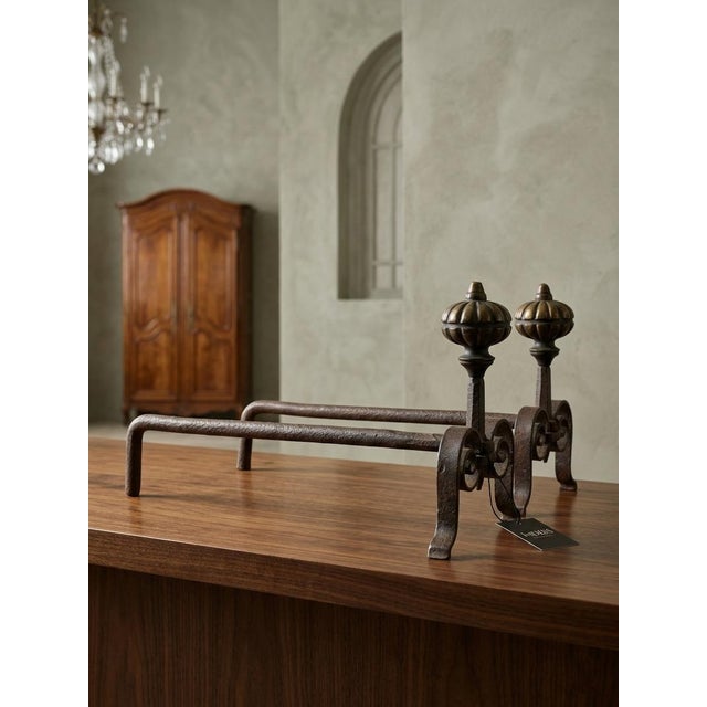 Antique Italian Fireplace Andirons, Set of 2 For Sale - Image 4 of 6