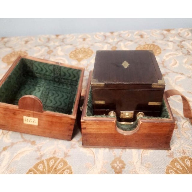 Longines Marine Chronometer Clock in Mahogany Gimbal Box, 1920 For Sale - Image 4 of 7