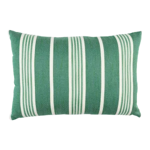 Schumacher Hampton Stripe Indoor/Outdoor Pillow 20"x14" in Emerald