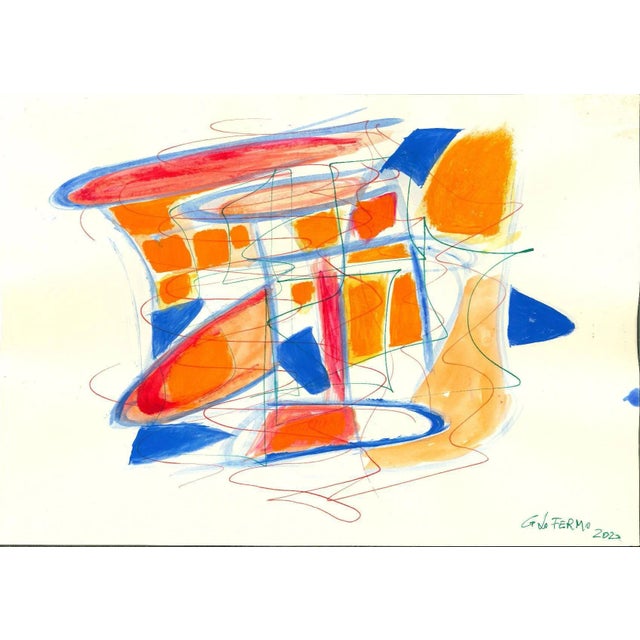 Mixed colors composition is an original artwork realized by giorgio lo fermo (b. 1947) in 2020. Mixed media in tempera and...