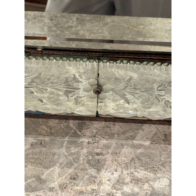 Glass Early 20th C. Venetian Etched Mirror For Sale - Image 7 of 10