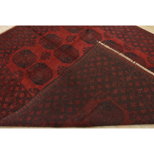Turkmen Rug 8’3” X 10’8” Red Wool Vintage Tribal Hand-Knotted Oriental Carpet For Sale - Image 12 of 13
