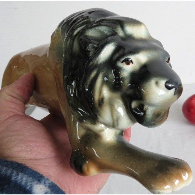 Robinson Ransbottom Pottery Co. Vintage Robinson Ransbottom "Prowling Lion" Art Pottery Sculpture For Sale - Image 4 of 5