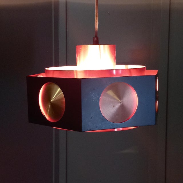 Vintage Space Age Copper Ceiling Lamp by Birger Hammerstad, 1960 For Sale - Image 10 of 14