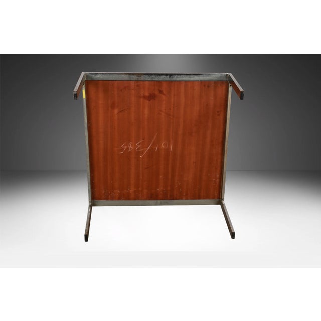 Mid Century Rosewood Chrome Square Milo Baughman Style Coffee Table For Sale - Image 9 of 11