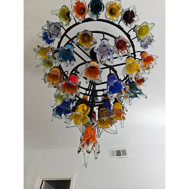 1990s Handmade 4 Levels Wrought Iron Chandelier For Sale In Palm Springs - Image 6 of 11