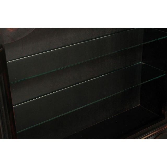 Black Hekman Italian Rococo Style Bombe Secretary Writing Desk For Sale - Image 8 of 12