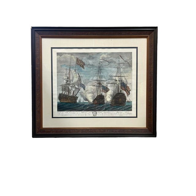 English A Pair of Mid 19th Century Engravings, "His Majesty's Ships " Engraver's John Boydell & Samuel Seymour For Sale - Image 3 of 12