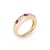 Modern Ruby Diamond Band Size 7 Vintage 14k Yellow Gold Ring Estate Stacking Jewelry For Sale - Image 3 of 7