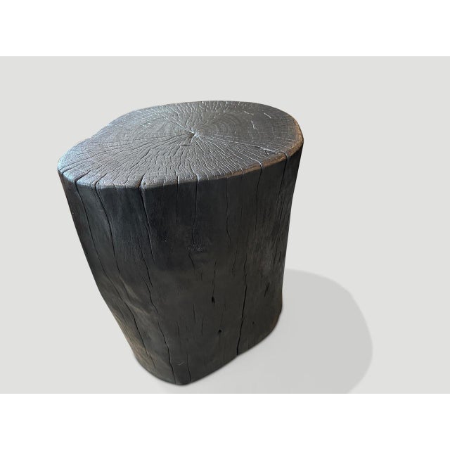 Andrianna Shamaris Amorphous Charred Lychee Wood Side Table For Sale - Image 4 of 5