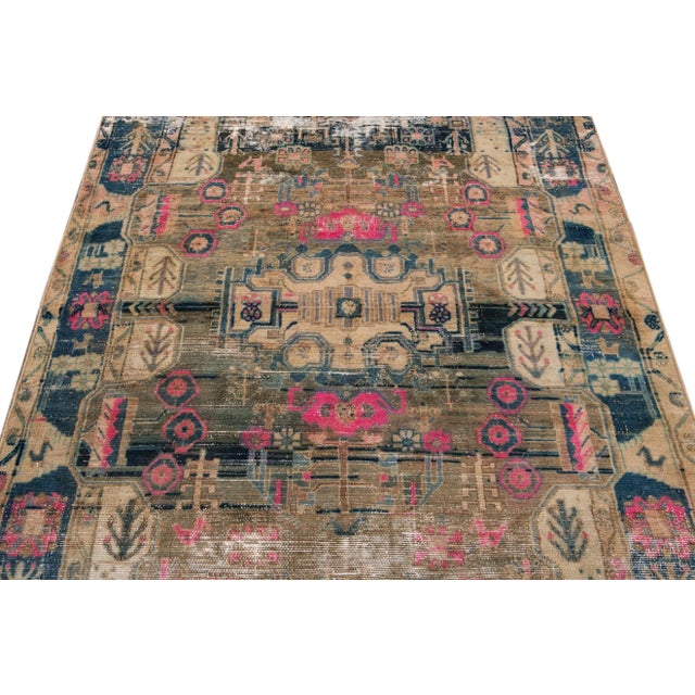 Shabby Chic Vintage Handmade Scatter Wool Rug For Sale - Image 9 of 13