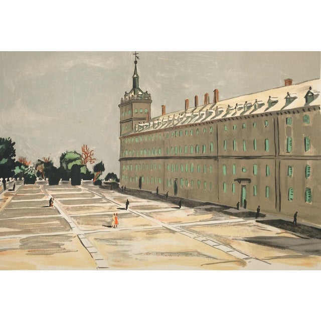 Yves Brayer (1907-1990) El Escorial Palace (Spain) Original color lithograph Signed in pencil Limited edition of 40 copies...