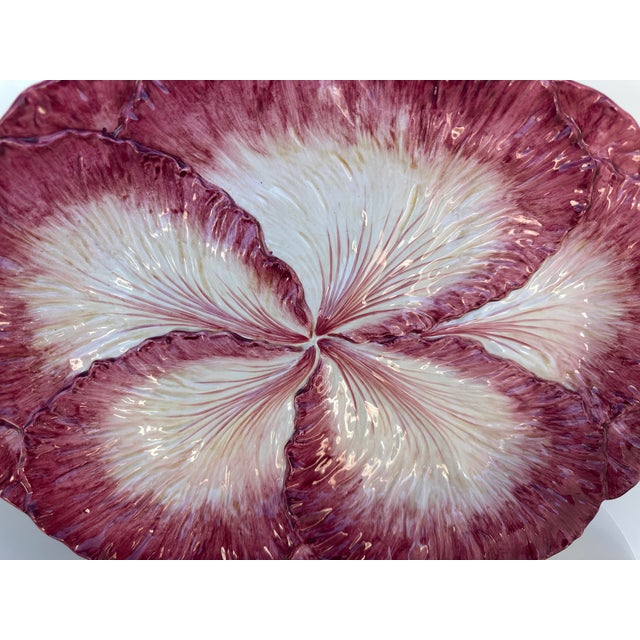 Fitz and Floyd Red Cabbage Leaf Platter perfect for a garden party. Mix and match other cabbage leaf colors for a festive...